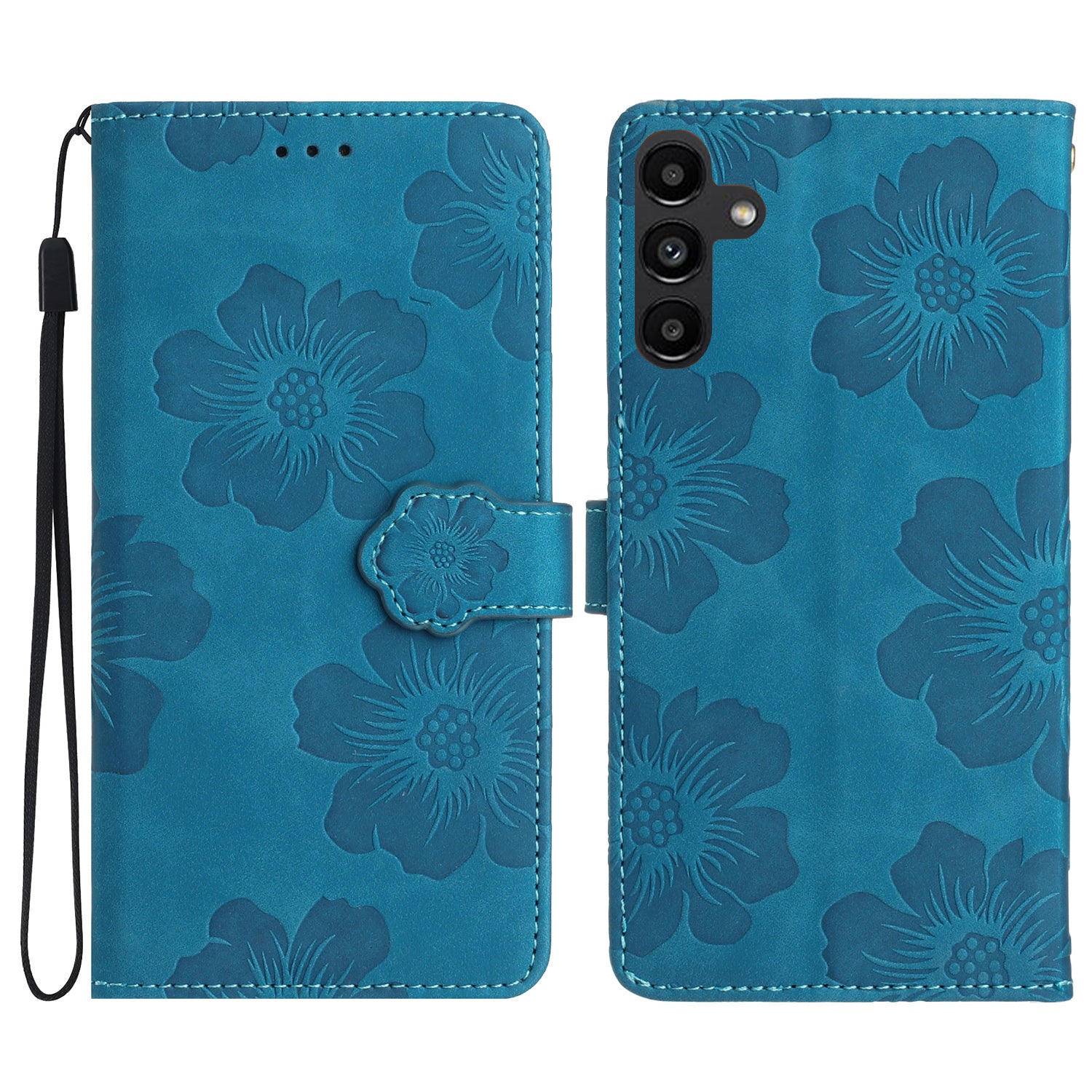 Flowers Imprinted Shell for Samsung Galaxy A13 5G Leather Phone Cover Wallet Stand Case with Strap Flowers Imprinted Shell for Samsung Galaxy A13 5G Leather Phone Cover Wallet Stand Case with Strap